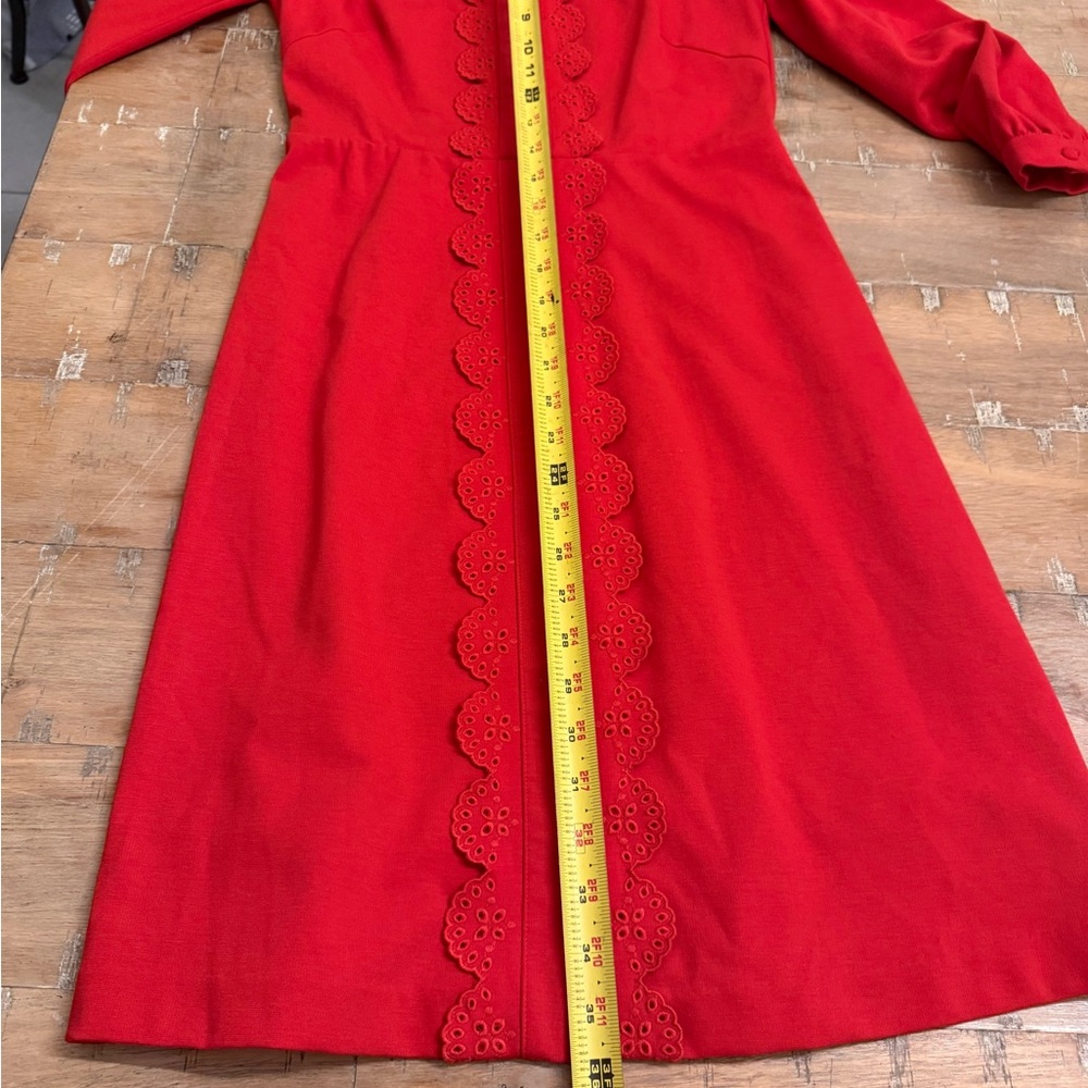 Boden Red Midi Dress with Scallop Trim - Picture 10 of 10